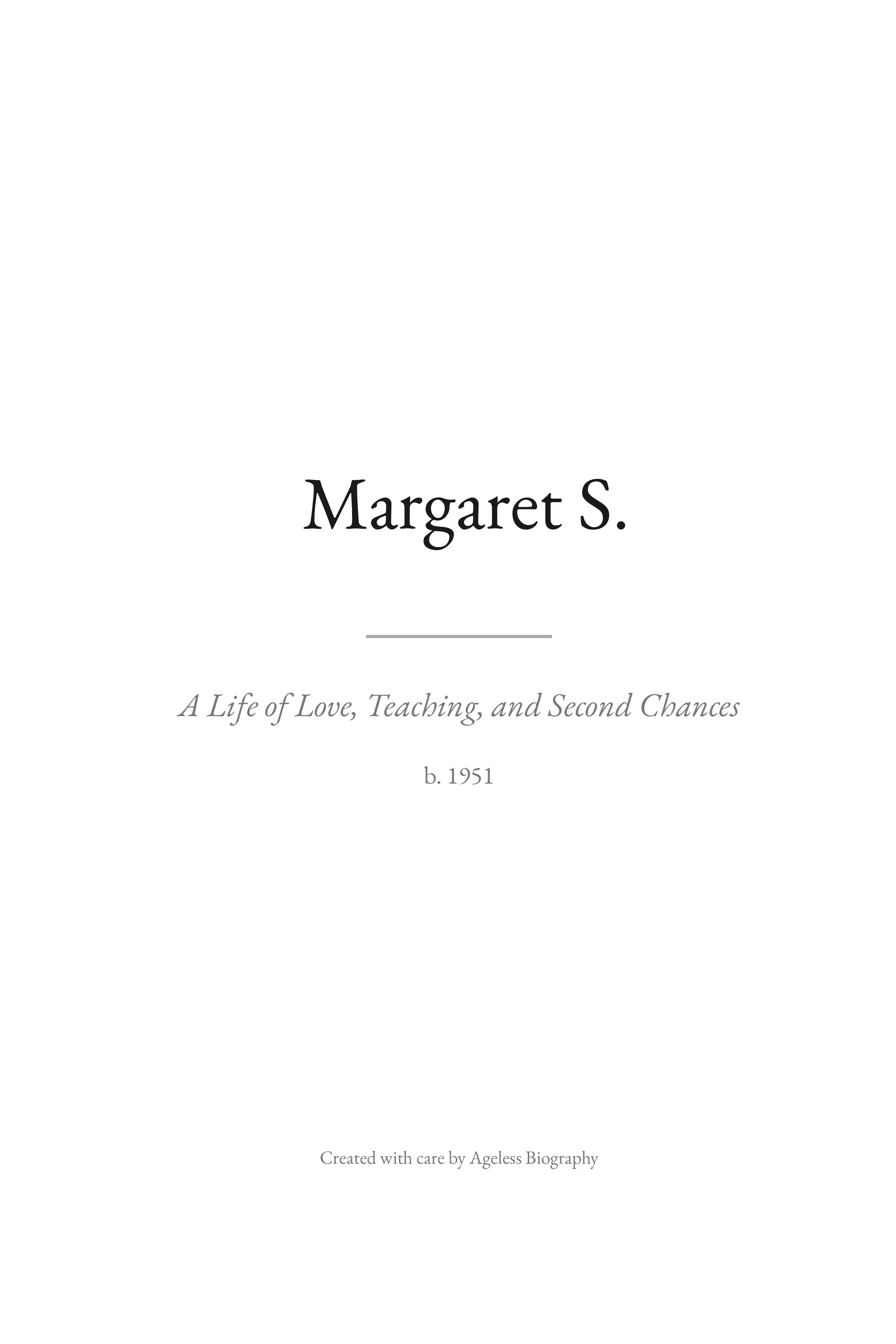 Sample biography cover — Margaret S.